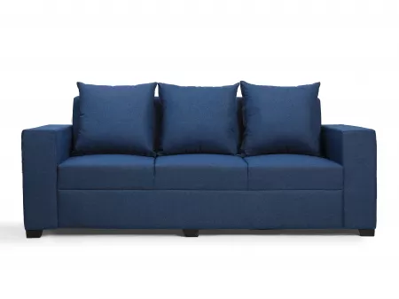 Hugo Upholstered 3 Seater Sofa in Blue Color